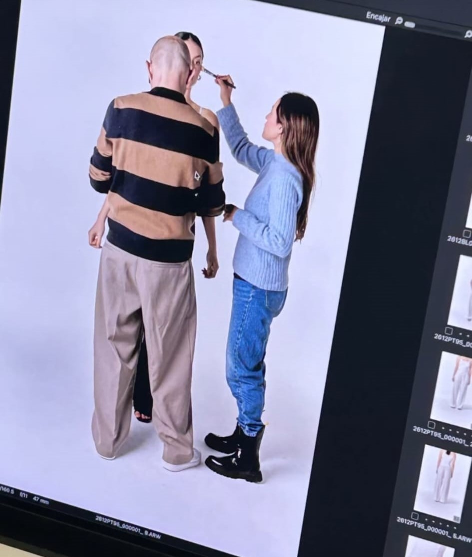Maquillaje editorial Barcelona realizado por Jennifer Makeup Artist durante una sesión fotográfica profesional.
