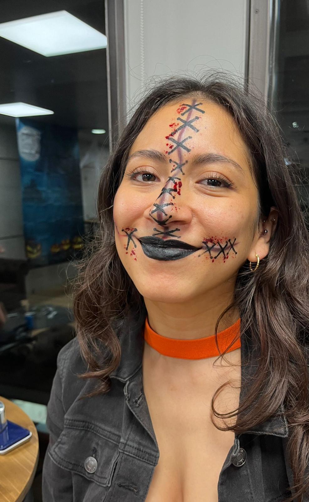 Halloween makeup Barcelona professional stitched makeup look